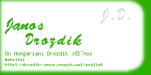 janos drozdik business card